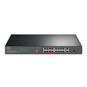 TP-Link TL-SL1218P netwerk-switch Unmanaged Gigabit Ethernet (10/100/1000) Power over Ethernet (PoE) 1U Zwart (TL-SL1218P) thumbnail