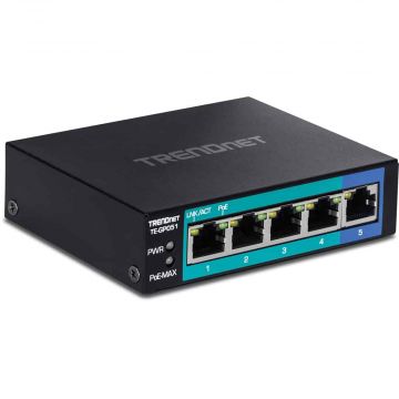 Trendnet TE-GP051 netwerk-switch Unmanaged Gigabit Ethernet (10/100/1000) Power over Ethernet (PoE) Zwart