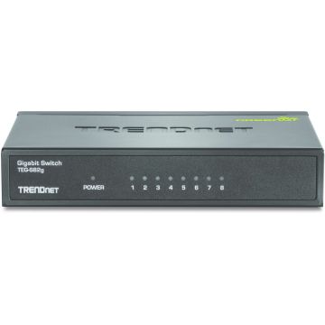 Trendnet GREENnet Unmanaged Gigabit Ethernet (10/100/1000) Zwart (TEG-S82G) thumbnail