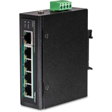 Trendnet TI-PE50 netwerk-switch Unmanaged Fast Ethernet (10/100) Power over Ethernet (PoE) Zwart (TI-PE50) thumbnail