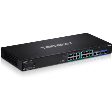 Trendnet TPE-3018LS netwerk-switch Managed Gigabit Ethernet (10/100/1000) Power over Ethernet (PoE) 1U Zwart (TPE-3018LS) thumbnail
