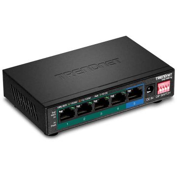 Trendnet TPE-TG51G netwerk-switch Gigabit Ethernet (10/100/1000) Power over Ethernet (PoE) Zwart (TPE-TG51G) thumbnail