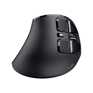Trust Voxx Draadloze oplaadbare ergonomische muis – Ergonomische muis – Draadloze muis – Oplaadbare muis – LED‑display – Zwart (23731) thumbnail