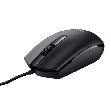 Trust Basi Bedrade Muis - Ambidextere muis – 3 knoppen – 1200 DPI – Zwart (24271) thumbnail