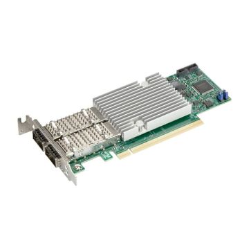 Super Micro Supermicro AOC-S100G-B2C-O Standard low-profile card based on Broadcom BCM57504 (AOC-S100G-B2C-O) thumbnail
