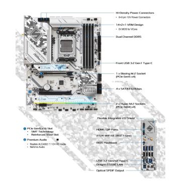 ASRock B650 Steel Legend WiFi Mainboard Sockel AM5 - BULK-Ware!! Ohne Originalverpackung (80-MXBN90-A1A01) thumbnail