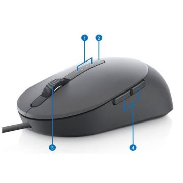 Dell MS3220 Laser-Maus – 3200 DPI, 5 Tasten, Symmetrisch, USB, Schwarz (GXVWP) (GXVWP) thumbnail
