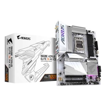 GIGABYTE B650E AORUS ELITE X AX ICE AMD B650 Socket AM5 ATX (B650E A ELITE X ICE) thumbnail