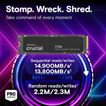 Micron SSD    1TB Crucial M.2  (2280)  T710 Gen5 NVMe PCIe intern retail (CT1000T710SSD8) thumbnail