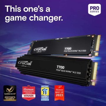 Micron SSD    4TB Crucial M.2  (2280)  T700 Gen5 NVMe PCIe intern retail (CT4000T700SSD3) thumbnail