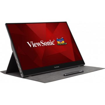 Viewsonic TD1655 computer monitor 39,6 cm (15.6") 1920 x 1080 Pixels Full HD LED Touchscreen Multi-gebruiker Zwart, Zilver (TD1655) thumbnail