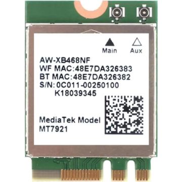 Dell Mt7920 Dual-band Wifi 6 M.2 Wlan Card With Bt 5.2 (C1D64) thumbnail