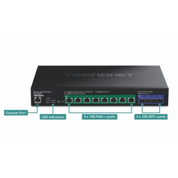TRENDnet Version V1.0R Switch Web Smart 8 X 10 Gigabit Ethernet + 4 SFP+ Rack Mountable PoE++ 720 W (TPE-7124SBF) thumbnail