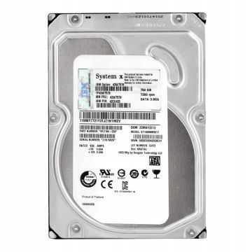 Lenovo IBM 43W7579 750GB 7.2K RPM SATA 3Gb/s 3.5 Hard Drive (43W7579) thumbnail