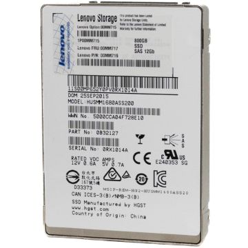 Lenovo Ultrastar SSD1600MM HUSMM1680ASS200 00MM719 800GB SAS 12Gb/s Write Intensive MLC 2.5in Solid State Drive (HUSMM1680ASS200) thumbnail