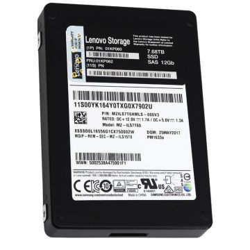 Lenovo PM1633a MZILS7T6HMLS-000V3 01KP060 7.68TB SAS 12Gb/s 2.5in Solid State Drive (MZILS7T6HMLS) thumbnail