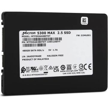 Micron 5300 MAX MTFDDAK480TDT-1AW1ZAB 480GB SATA 6Gb/s 2.5in Solid State Drive (MTFDDAK480TDT) thumbnail