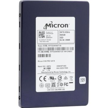 Micron 5100 PRO MTFDDAK960TCB HPGYT 960GB SATA 6Gb/s 3D TLC 2.5in Solid State Drive (MTFDDAK960TCB) thumbnail