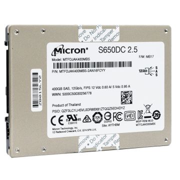 Micron S650DC MTFDJAK400MBS 400GB SAS 12Gb/s 2.5 Solid State Drive (MTFDJAK400MBS) thumbnail