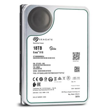 Seagate Exos X18 ST18000NM003J 2TV102-002 18TB 7.2K RPM SATA 6Gb/s 4Kn 3.5in Hard Drive (ST18000NM003J) thumbnail