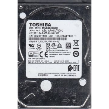 Toshiba L200 MQ04ABD200 HDKGB84ZKA01 2TB 5.4K RPM SATA 6Gb/s Laptop 2.5in Hard Drive (MQ04ABD200) thumbnail