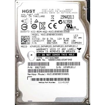 Western Digital HGST Ultrastar C10K900 HUC109090CSS601 0B27257 900GB 10K RPM SAS 6Gb/s 64MB 2.5 TCG Hard Drive (HUC109090CSS601_0B27257) thumbnail