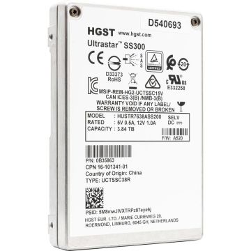 Western Digital Ultrastar DC SS300 HUSTR7638ASS200 3.84TB SAS 12Gb/s ISE 2.5in Solid State Drive (HUSTR7638ASS200) thumbnail