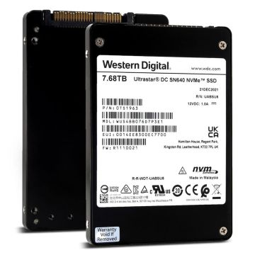Western Digital Ultrastar DC SN640 WUS4BB076D7P3E1 0TS1963 7.68TB PCIe Gen 3.1 x4 4GB/s 3D TLC U.2 NVMe 2.5in Solid State Drive (WUS4BB076D7P3E1) thumbnail