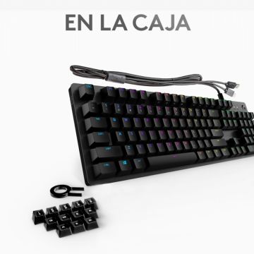 Logitech Gaming G512 - Tastatur - Hintergrundbeleuchtung - USB - QWERTY - Spanisch - Tastenschalter: GX Brown Tactile - Kohle (920-009344) thumbnail