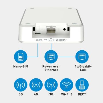 AVM FRITZ!Box 6860 5G v2 WiFi 5 (WLAN AC) Router, Dualband, max. 1.300 Mbit/s, 5G/4G bis zu 1 Gbit/s (20003182) thumbnail