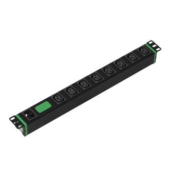 APC Easy Rack PDU, Basic, horizontaal, 1-fasig, 3,7 kW, 230 V, 16 A, 8 x C13-uitgangen, IEC 60320 C20-ingang (SEP6116G) thumbnail