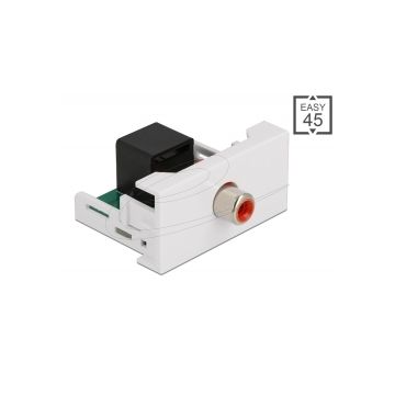 DELOCK Easy 45 Modul Cinch Buchse zu Cinch Buchse rot/weiß (91815) thumbnail