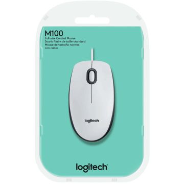 Logitech LOGI M100 Mouse White USB - EMEA (910-005004) thumbnail