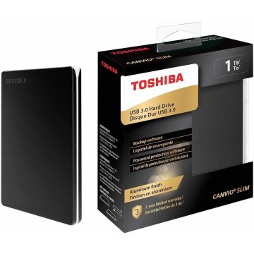 Toshiba Canvio Slim external hard drive 1 TB 2.5 Micro-USB B 3.2 Gen 1 (3.1 Gen 1) Black (HDTD310EK3DA) thumbnail