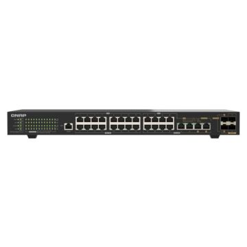 QNAP QSW-M2130P-2C2S26T netwerk-switch Managed L2 2.5G Ethernet (100/1000/2500) Power over Ethernet (PoE) 1U Zwart (QSW-M2130P-2C2S26T) thumbnail