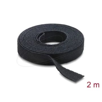 DELOCK Klettband auf Rolle L 2 m x B 13 mm schwarz (19030) thumbnail