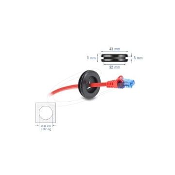 Delock Silikon Kabeldurchführung rund Ø 65 mm zur Wandmontage / Tischmontage weiß (91385) thumbnail