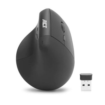 ACT Ergonomische draadloze muis 1600 DPI met verticale grip, gemaakt van gerecyclede materialen (AC5102) thumbnail