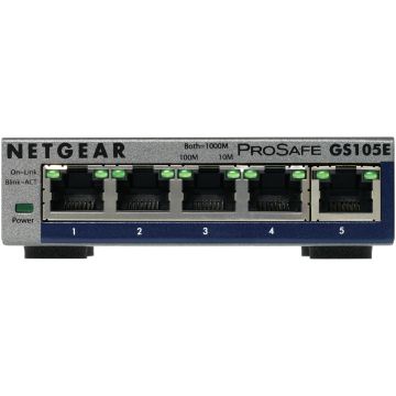 NETGEAR ProSAFE Unmanaged Plus Switch - GS105E - 5 Gigabit Ethernet poorten (GS105E-200PES) thumbnail