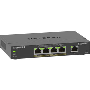 NETGEAR 5-Port Gigabit Ethernet PoE+ Plus Switch (GS305EP) (GS305EP-100PES) thumbnail