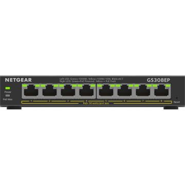 NETGEAR 8-Port Gigabit Ethernet PoE+ Plus Switch (GS308EP) (GS308EP-100PES) thumbnail