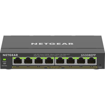 NETGEAR 8-Port Gigabit Ethernet High-Power PoE+ Plus Switch (GS308EPP) (GS308EPP-100PES) thumbnail
