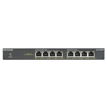 NETGEAR GS308PP Unmanaged Gigabit Ethernet (10/100/1000) Power over Ethernet (PoE) Zwart (GS308PP-100EUS) thumbnail