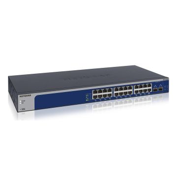 NETGEAR XS724EM Managed L2 10G Ethernet (100/1000/10000) 1U Blauw, Grijs (XS724EM-200EUS) thumbnail
