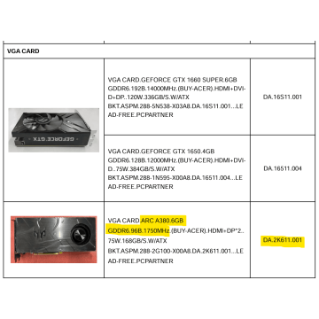 Acer VGA INTEL DG2-SK6 GDDR6 6GB Low-Prof (DA.2K611.002) thumbnail