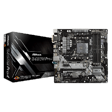 ASRock MB ASRock AMD AM4 B450 Pro4 (90-MXB8B0-A0UAYZ) thumbnail