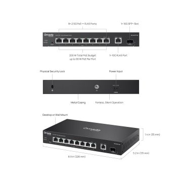 TP-Link Omada Switch 8x GB ES210XPP-M2 Easy m./2x10GB/POE++ (ES210XPP-M2(UN)) thumbnail