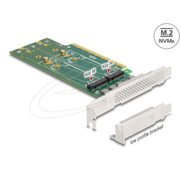 Delock PCI Express 5.0 x16 Karte zu 4 x intern NVMe M.2 Key M mit Kühlkörper - Bifurcation (90709) (90709) thumbnail