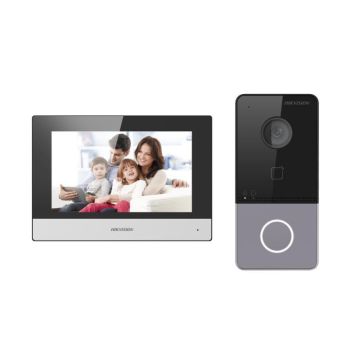 Hikvision DS-KIS603-P(C)/EU Video-Zugangssystem 2 MP 17,8 cm (7) Schwarz - Grau - Silber (DS-KIS603-P(C)/Europe BV) (DS-KIS603-P(C)/EUROPE BV) thumbnail