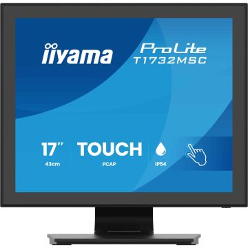 iiyama ProLite T1732MSC-B2S computer monitor 43,2 cm (17") 1280 x 1024 Pixels SXGA LED Touchscreen Zwart (T1732MSC-B2S) thumbnail